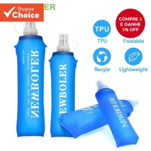 Garrafa D'água Macia Dobrável de Silicone NEWBOLER 250ml 500ml para Esportes ao Ar Livre, Corrida e Atividades Físicas.