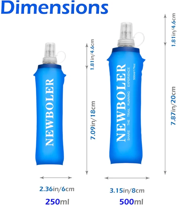 Garrafa D'água Macia Dobrável de Silicone NEWBOLER 250ml 500ml para Esportes ao Ar Livre, Corrida e Atividades Físicas. - Imagem 3