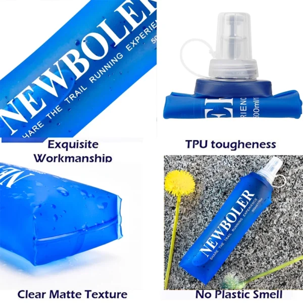 Garrafa D'água Macia Dobrável de Silicone NEWBOLER 250ml 500ml para Esportes ao Ar Livre, Corrida e Atividades Físicas. - Imagem 6