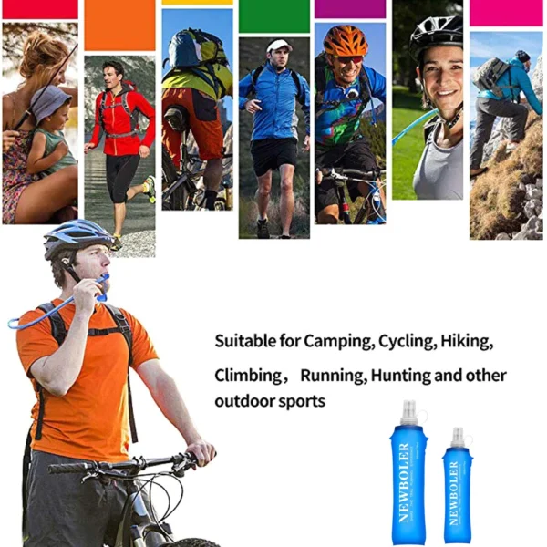 Garrafa D'água Macia Dobrável de Silicone NEWBOLER 250ml 500ml para Esportes ao Ar Livre, Corrida e Atividades Físicas. - Imagem 8