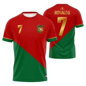 Camisa Cristiano Ronaldo Cr7 Portugal Vermelha Adulto/Infantil