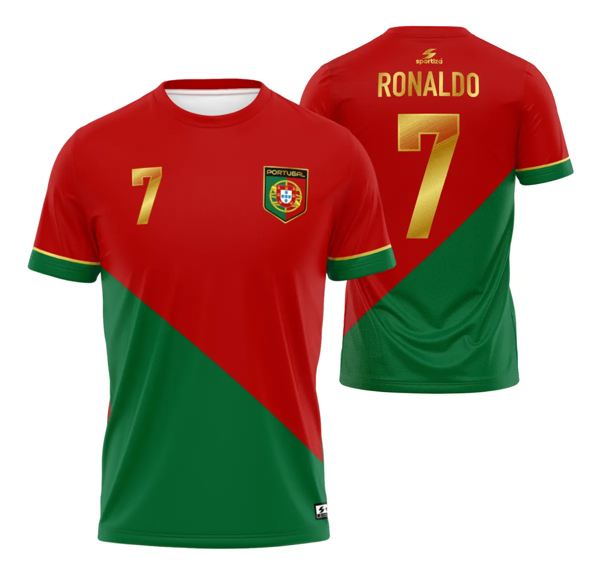 Camisa Cristiano Ronaldo Cr7 Portugal Vermelha Adulto/Infantil